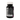 A black plastic supplement bottle with a white ribbed cap, showing the back label with a warning, barcode, and partial product name on a white background.