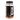 A clear supplement bottle with orange capsules visible inside, a black cap, and a black label with white and orange text. The label prominently shows other ingredients listed.