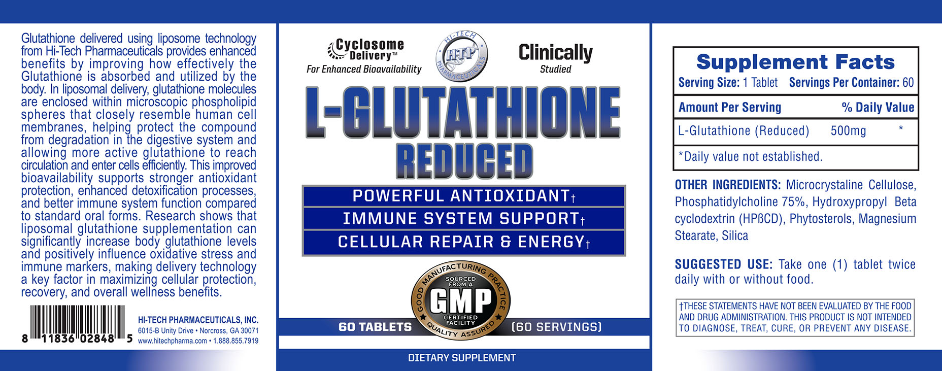 Hi-Tech Pharmaceuticals L-Glutathione 60 Tablets supplementwarehouse2025 Hi-Tech Pharmaceuticals L-Glutathione 60 Tablets supplementwarehouse2025