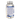 A clear plastic bottle of dietary supplements containing clear liquid, featuring a white cap with a clear protective seal and a white label with blue text and a blue stripe.